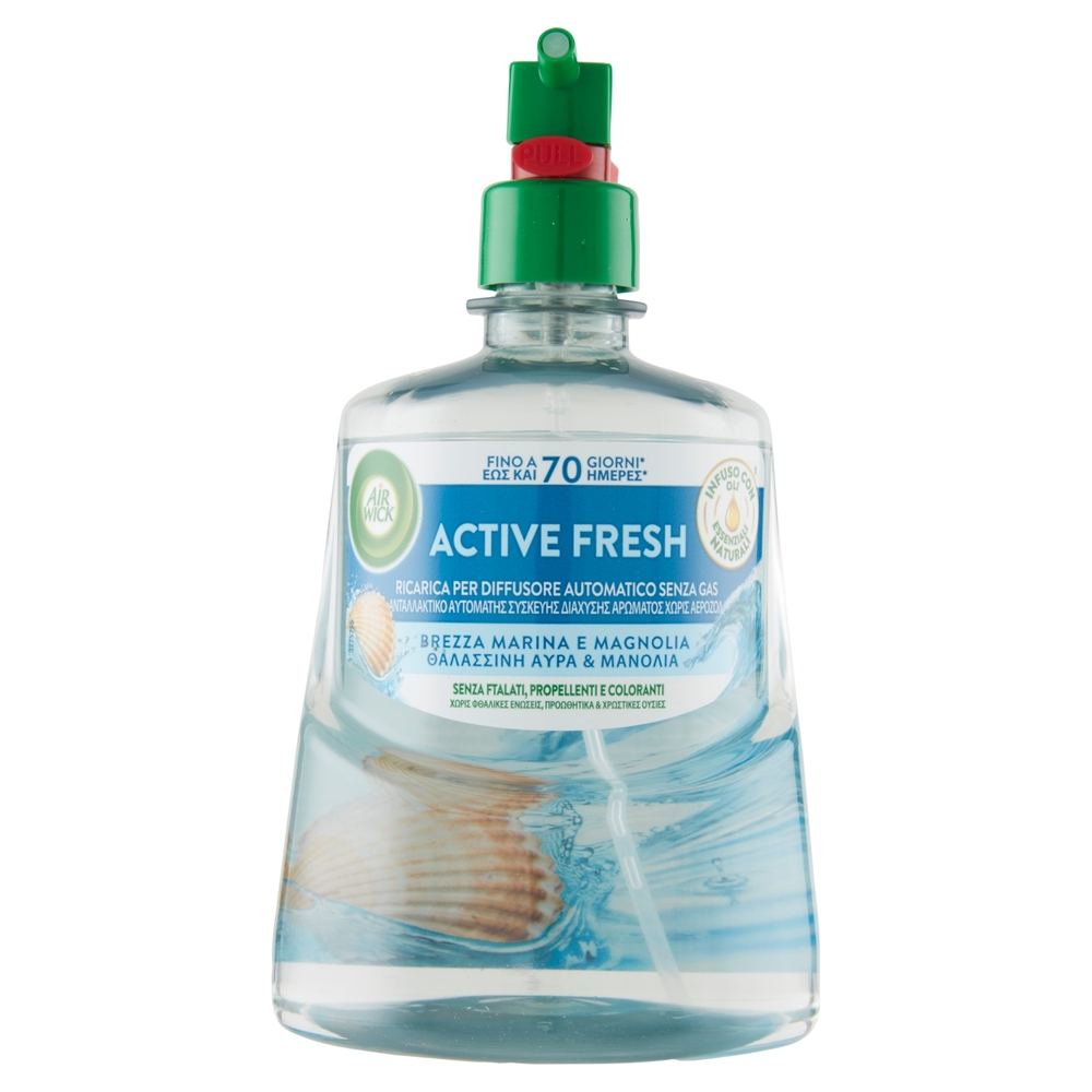 Air Wick Active Fresh Ricarica per Diffusore Automatico Brezza Marina Profumatore per ambiente 228ml